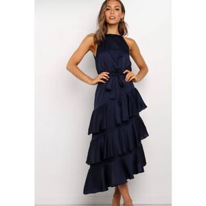 Petal & Pup SEYCHELLE DRESS - NAVY Ruffle Tiered Size 10 Nwot